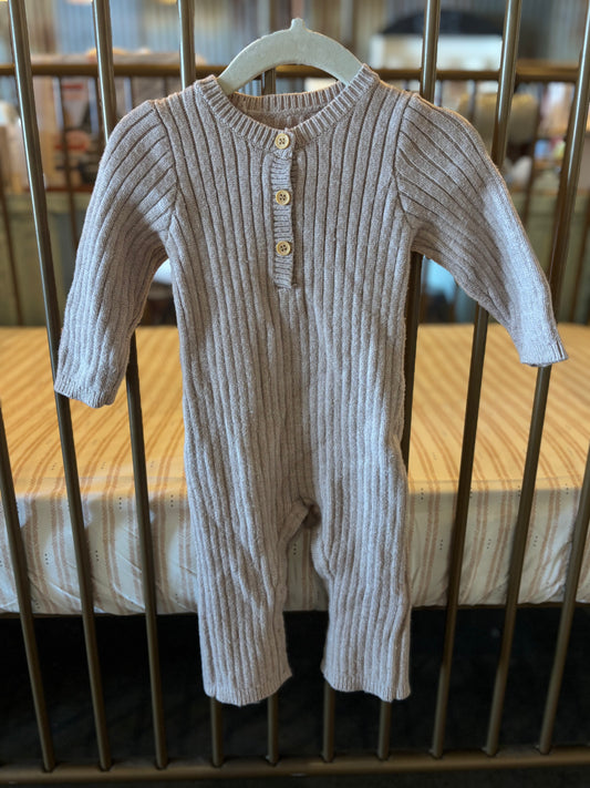 Beige Button Up Jumpsuit
