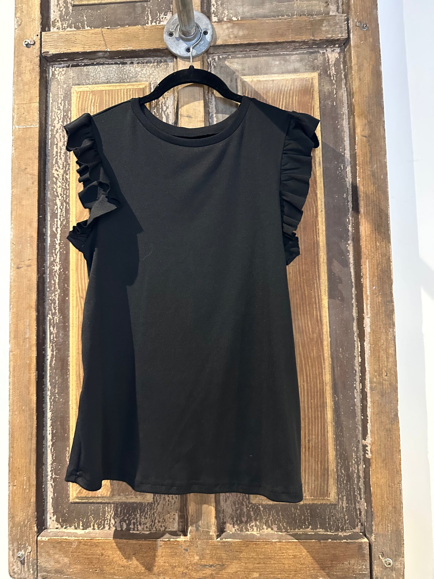 Black Ruffle Maternity Shirt