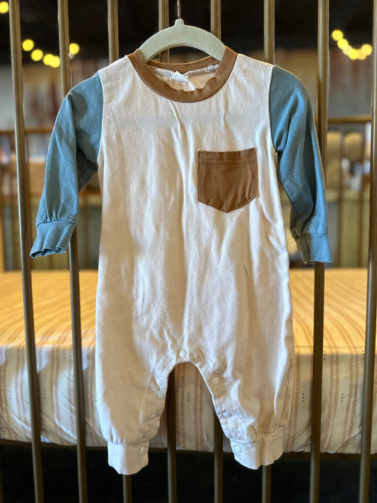 Blue & Orange Long Sleeve Jumpsuit