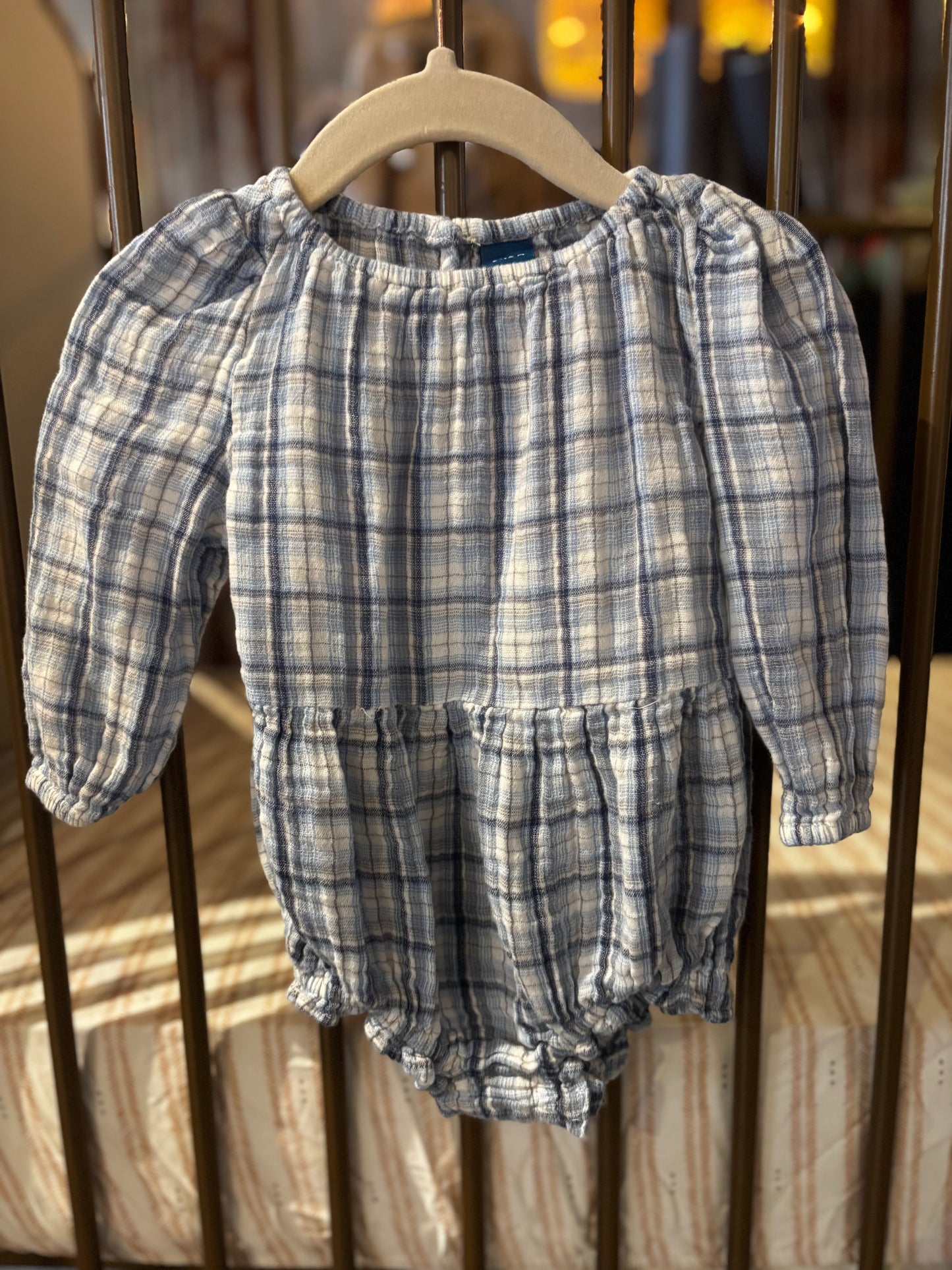 Blue Plaid Old Navy Onesie
