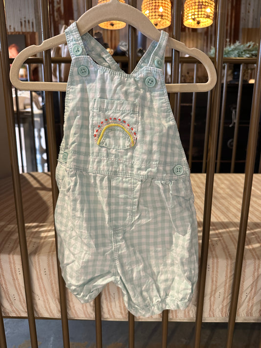 Carter's Blue Gingham And Rainbow Overalls