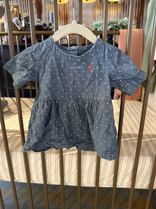 Carter's Blue Jean & Polka Dots Shirt Dress
