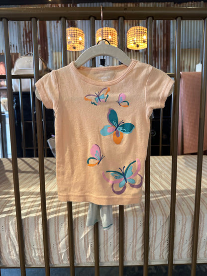 Carter's Butterfly Short Sleeve Shirt And Pant Set