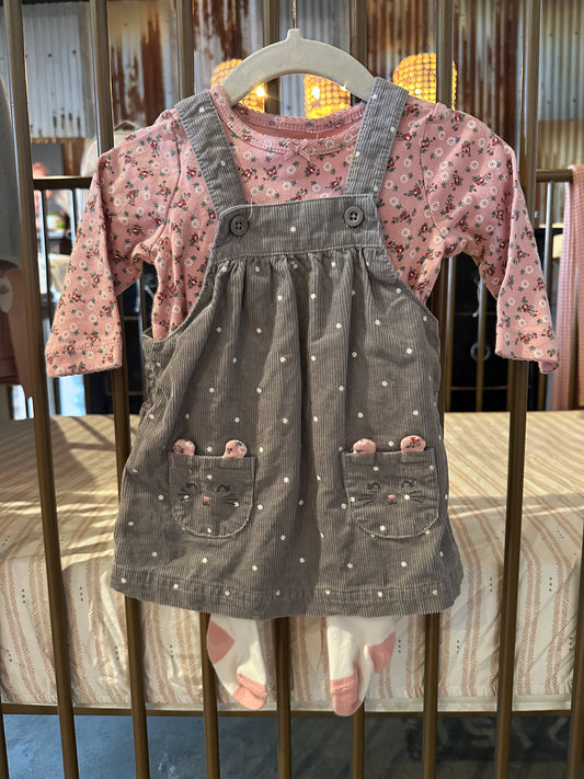 Carter's Corduroy Floral Dress Set