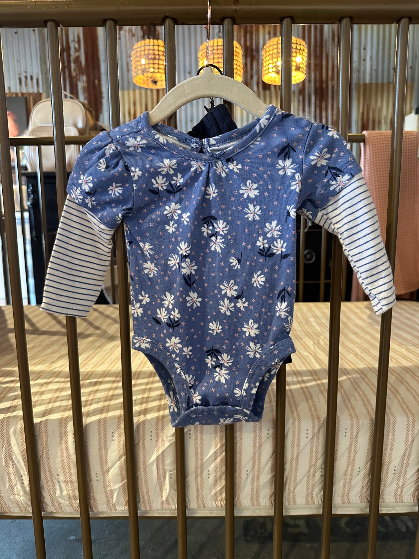 Carter's Floral And Stripped Top With Pants