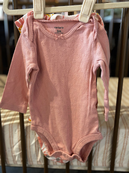 Carter's Girl In Pink Floral 2-piece Onesies