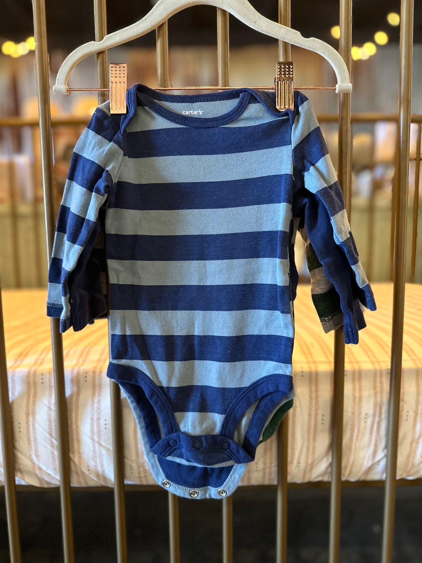 Carter's Green & Blue Striped Onesies