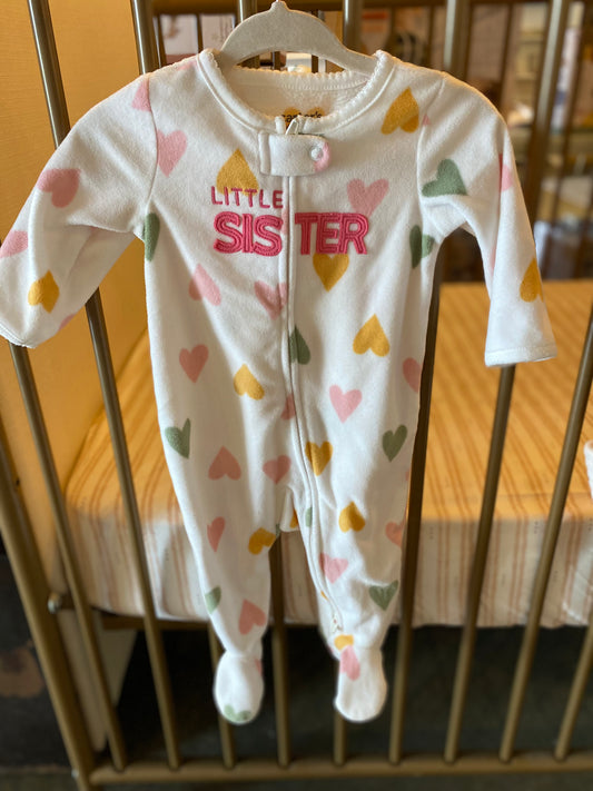 Carter's Heart Little Sister Fuzzy Onesie WR