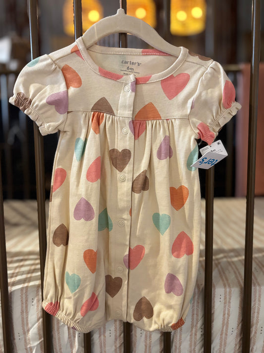 Carter's Heart Patterned Romper