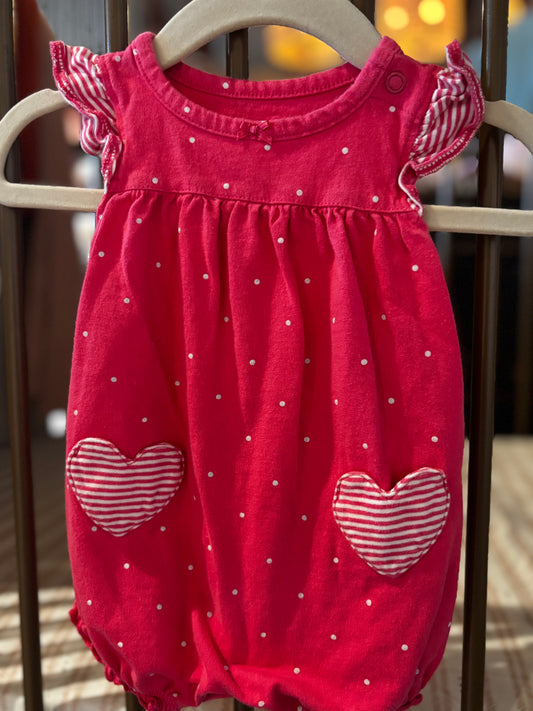 Carter's Hearts & Polka Dots Bubble Romper