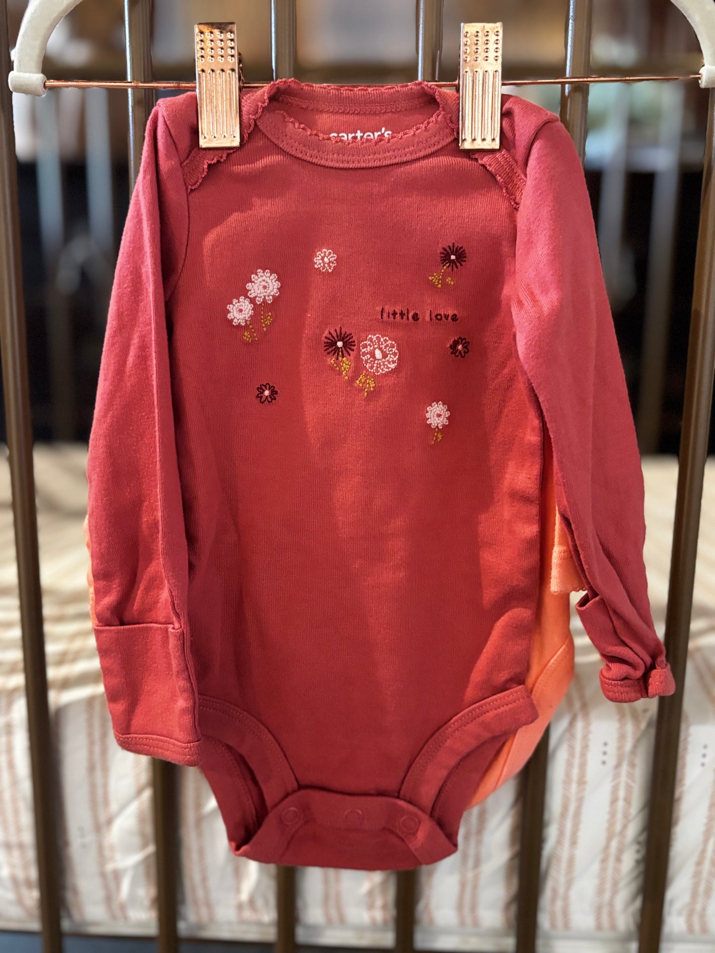 Carter's "Little Love" Pink Long Sleeve Onesie Set