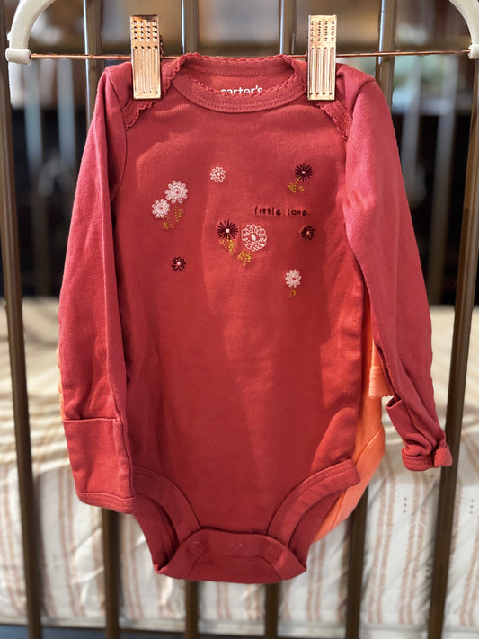 Carter's "Little Love" Pink Long Sleeve Onesie Set