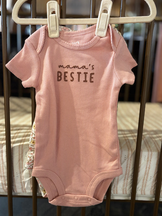 Carter's "Mama's Bestie" and Floral Onesie Set