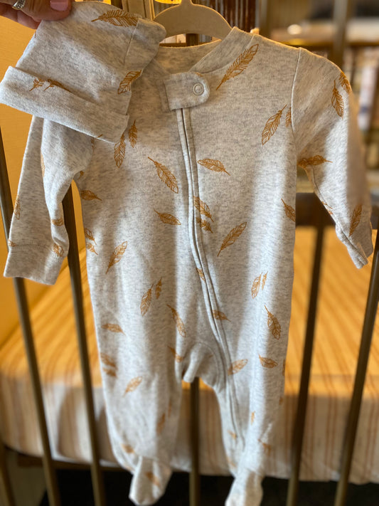 Carter's Orange Feather Sleeper + Hat