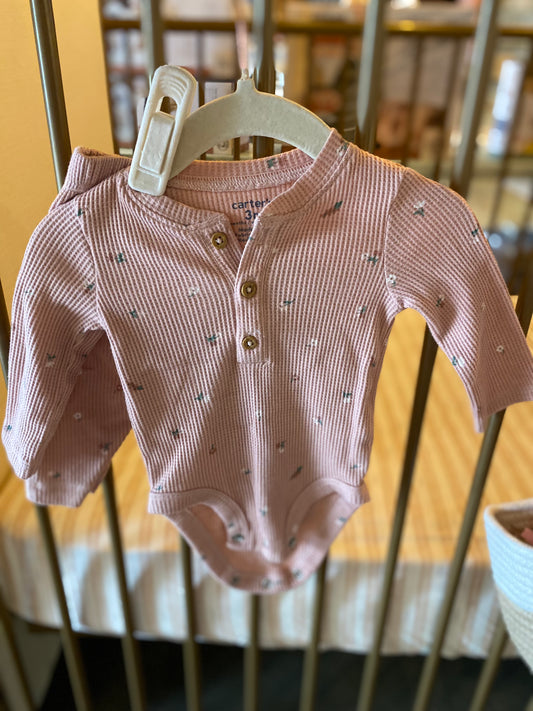 Carter's Pink Ribbed Floral 2-piece Outfit