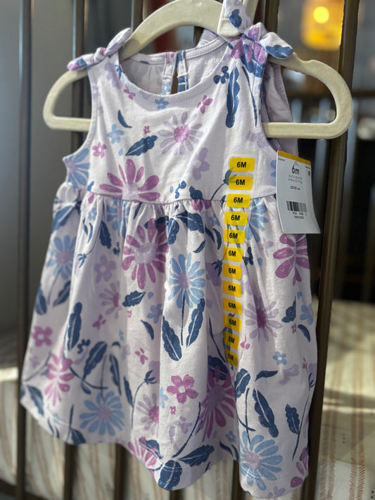 Carter's Purple Floral Dress And Bloomer Set