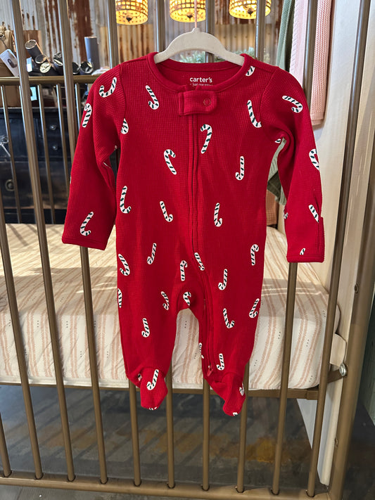 Carter's Red & Green Candy Cane Sleeper