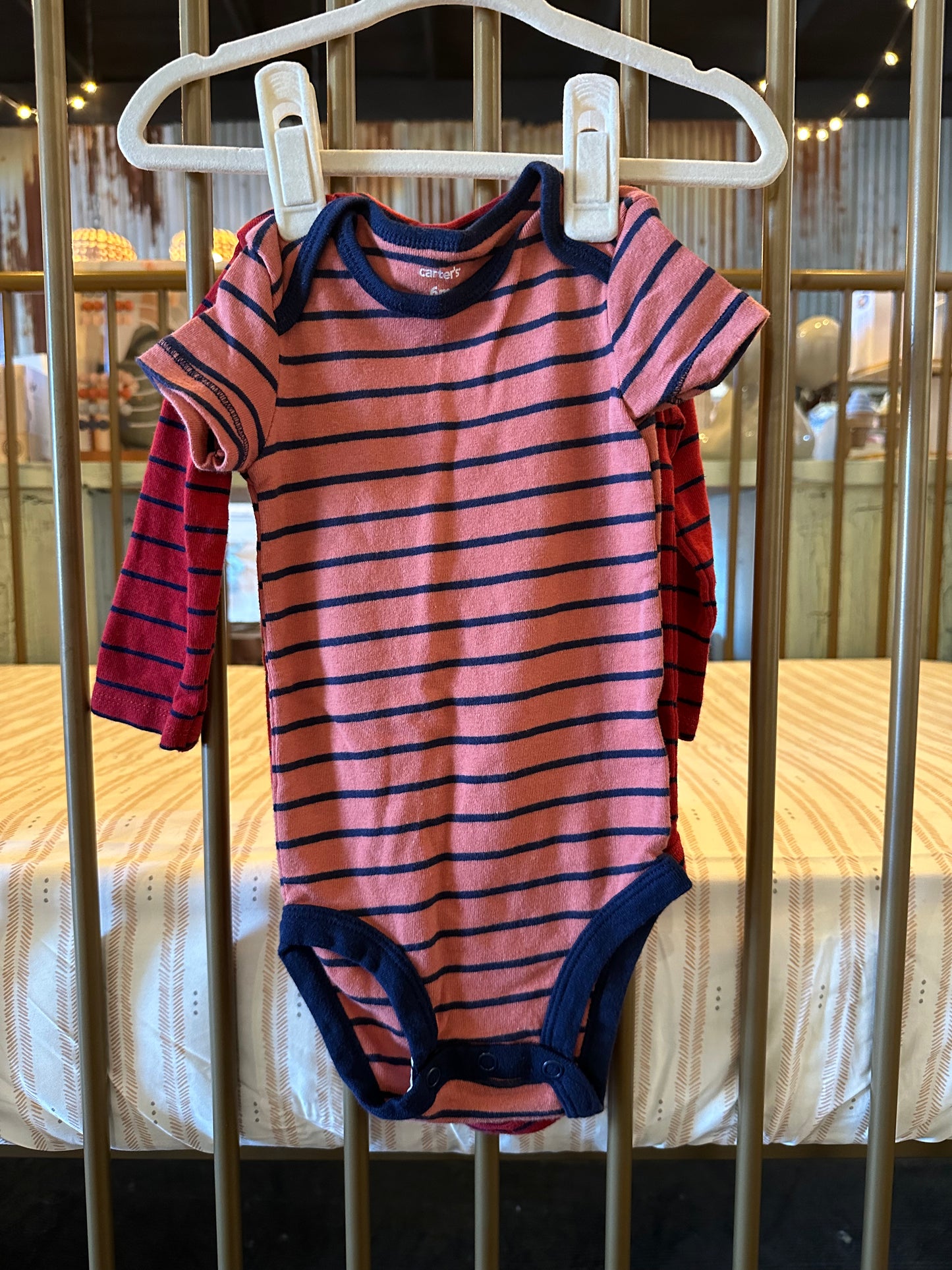 Carter's Red Striped Onesies