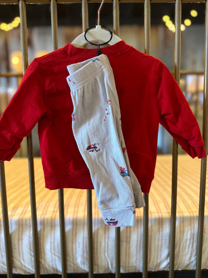 Carter's Red Truck Lover  2-piece Set