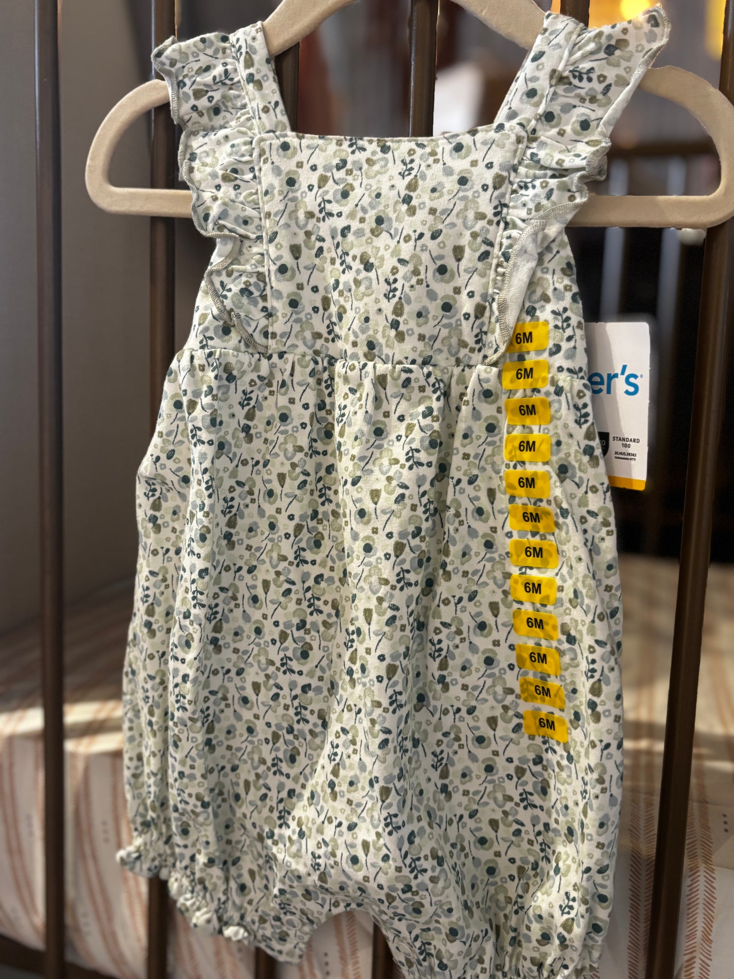 Carter's Sage Green Florals Romper