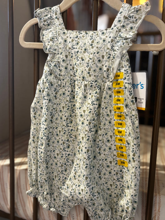 Carter's Sage Green Florals Romper