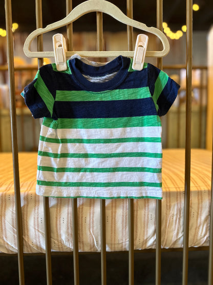 Carter's Striped Multi & Green Color T-shirts
