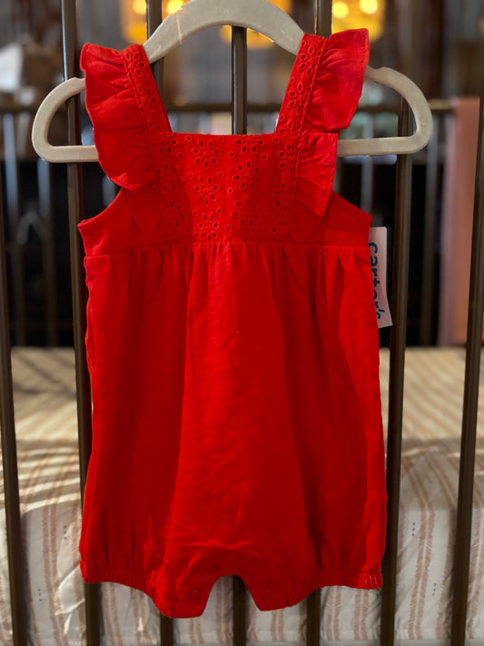 Carter's Summer Red Picnic Romper