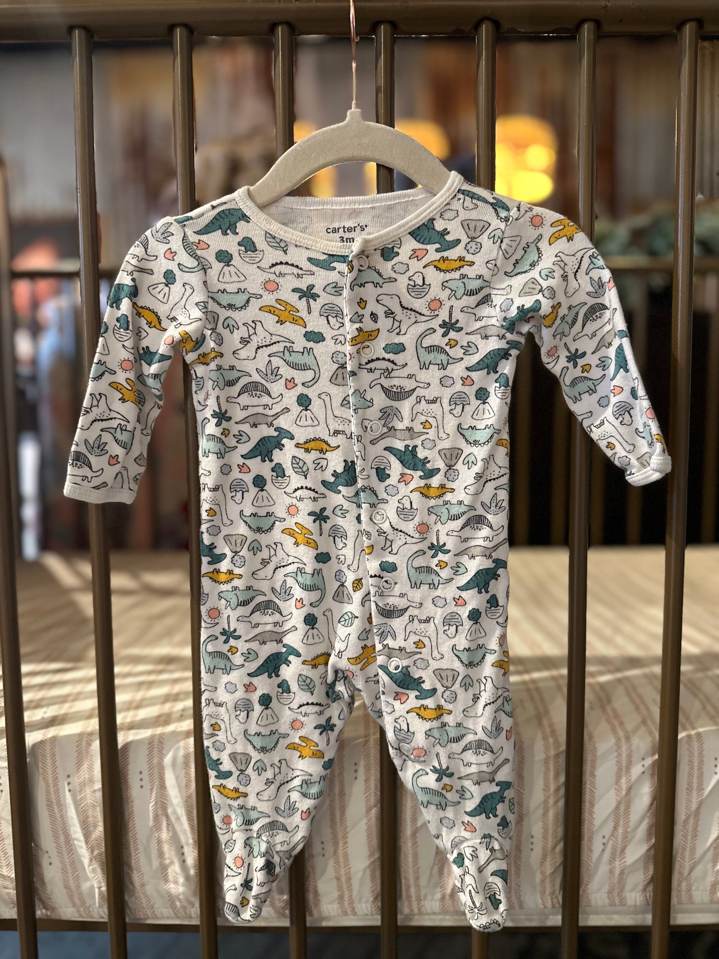 Carter's White Dino Sleeper