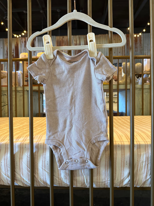 Carter's X Gerber Striped Light Brown & Teal Blue 2-piece Onesies