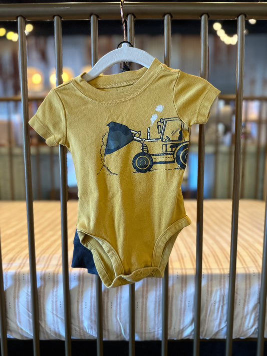 Carter's Yellow & Charcoal Bulldozer 2-piece Outfit