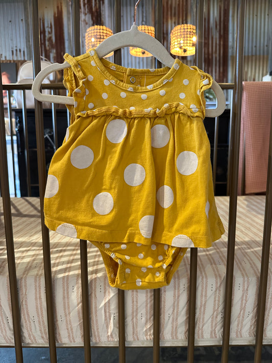 Carter's Yellow Spotted Onesie Dress
