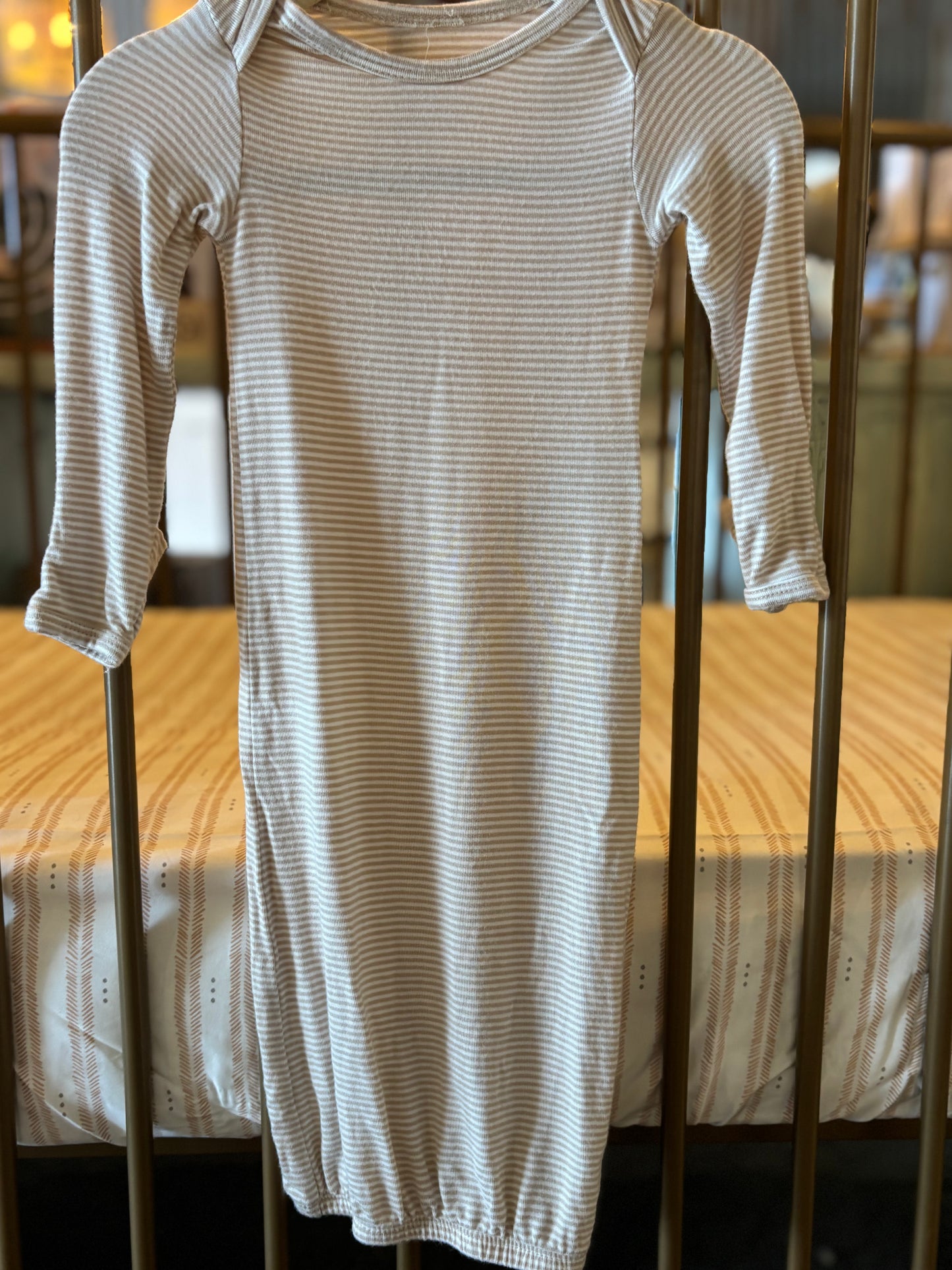 Carters Cream And White Stripped Gown