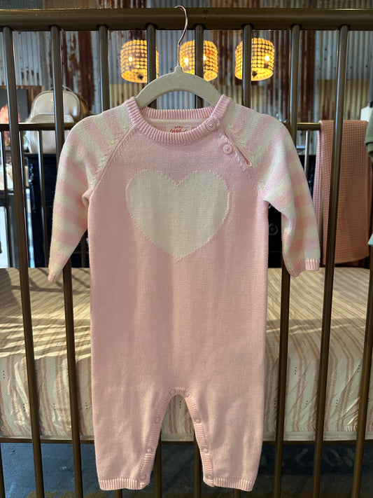 Cat & Jack Pink Heart Sweater Jumpsuit
