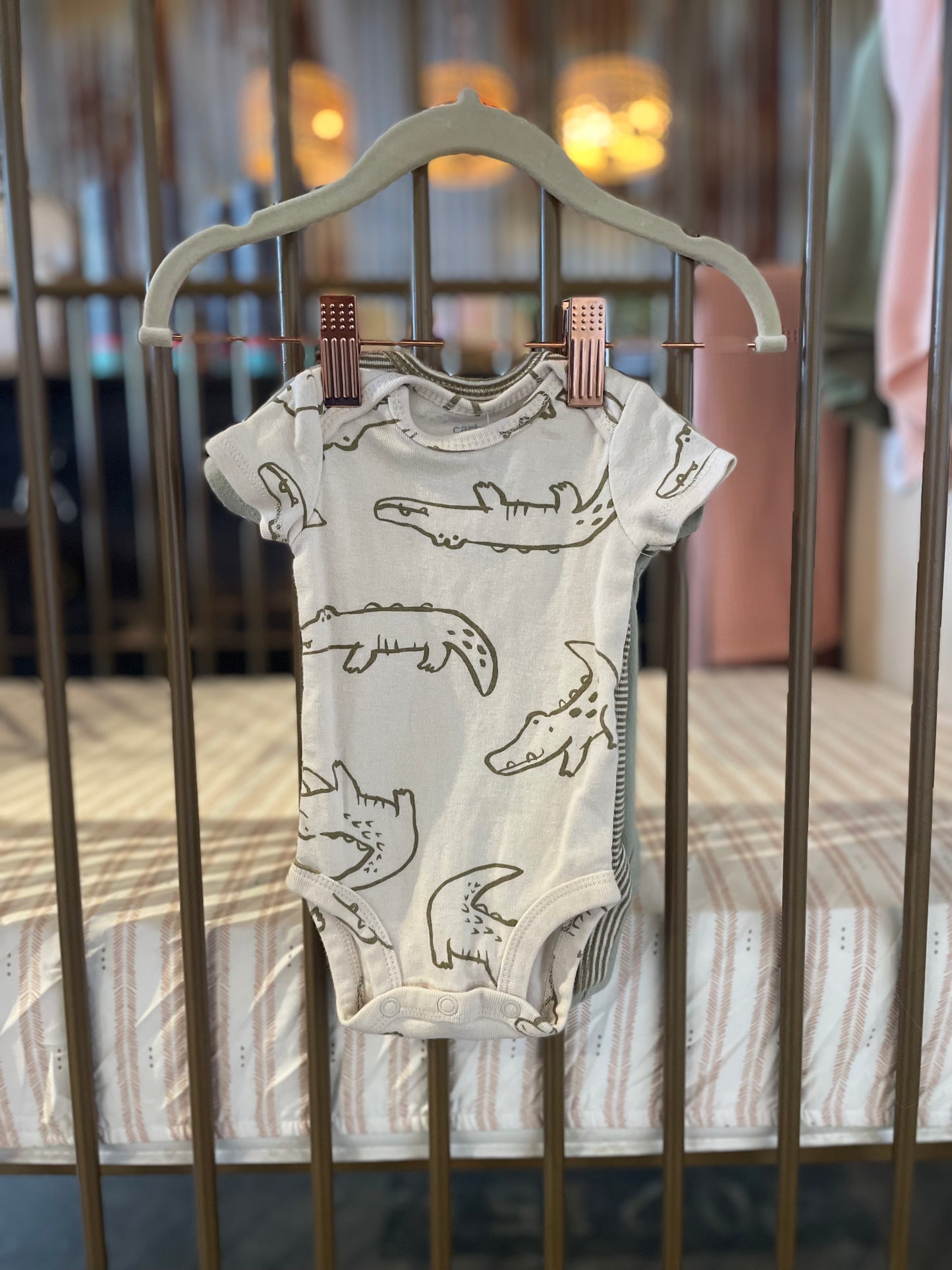 Chickpea "Little Dino Dude" x Carter's Gator Stripes Onesies