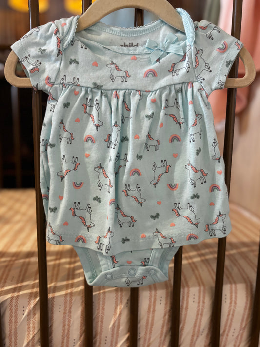Child Of Mine Blue Unicorn Onesies Dress