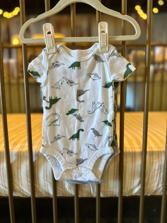 Child Of Mine Green Dino 2-piece Onesies