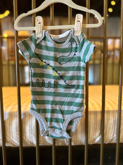 Child Of Mine Green Dino 2-piece Onesies