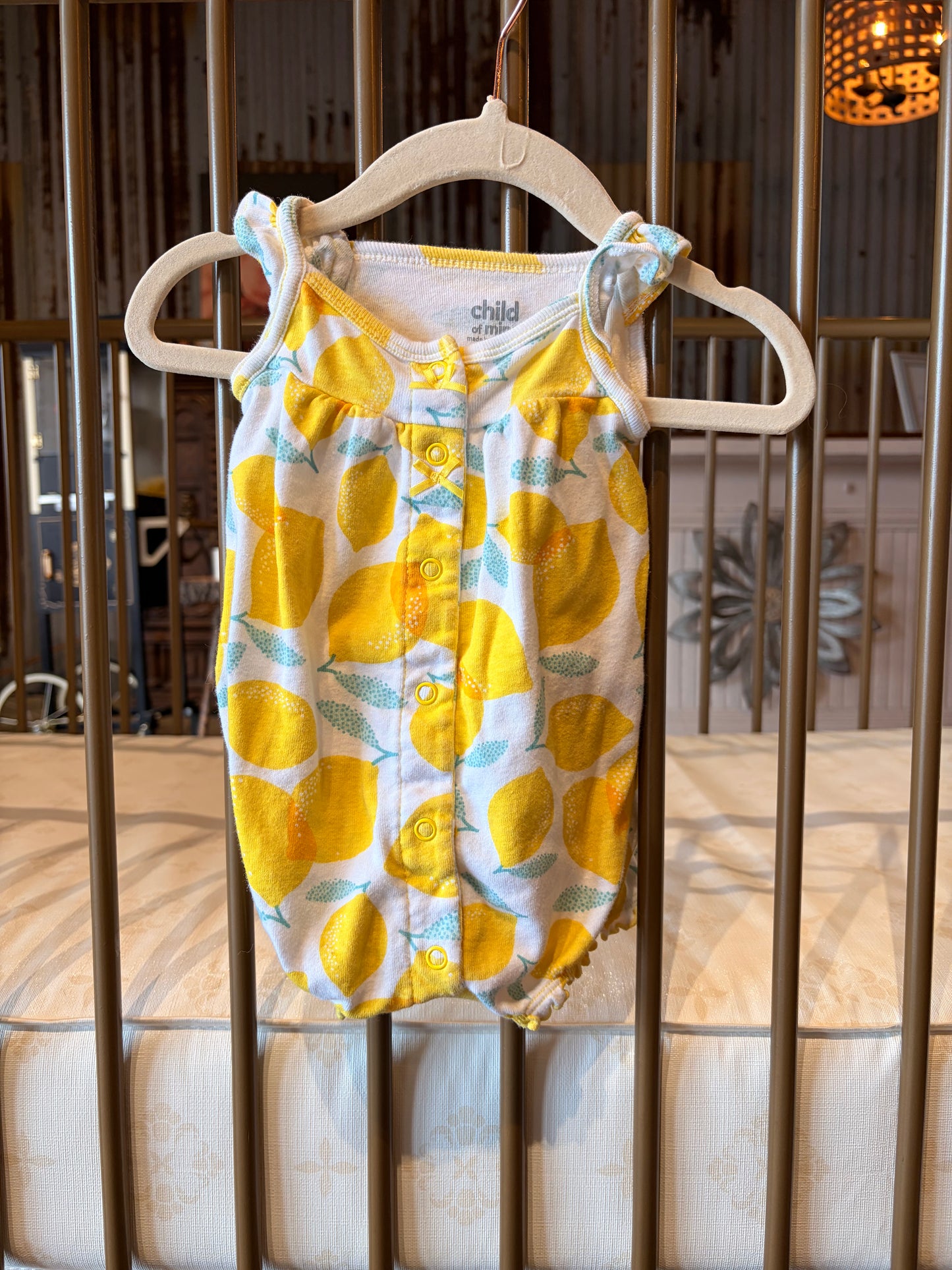 Child Of Mine Lemon Bubble Romper