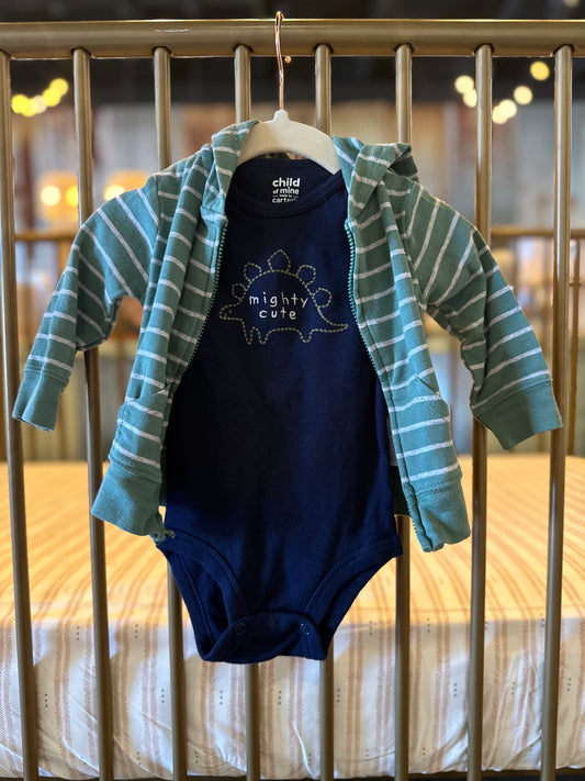 Child Of Mine "Mighty Cute" Dino 2-piece Outfit