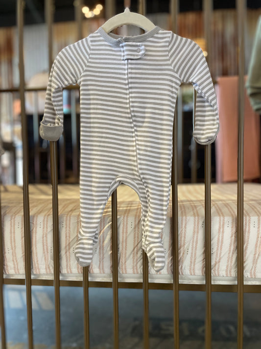 Cloud Island Gray & White Striped Sleeper