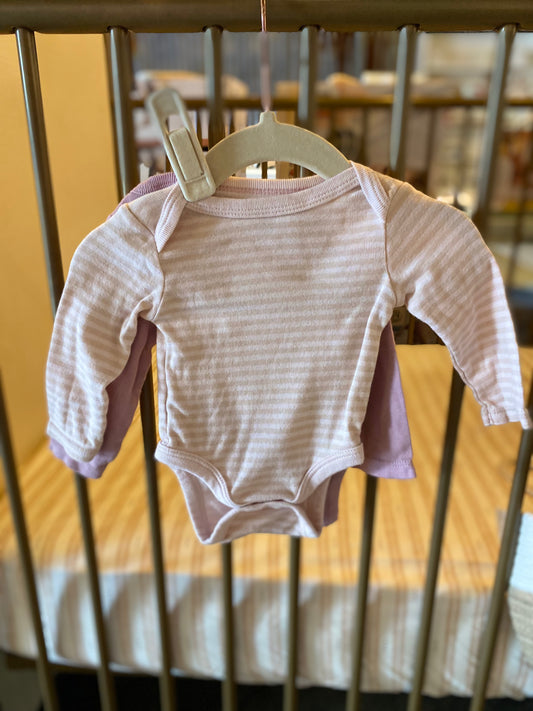 Cloud Island Purple & Pink Stripes 2-piece Onesies