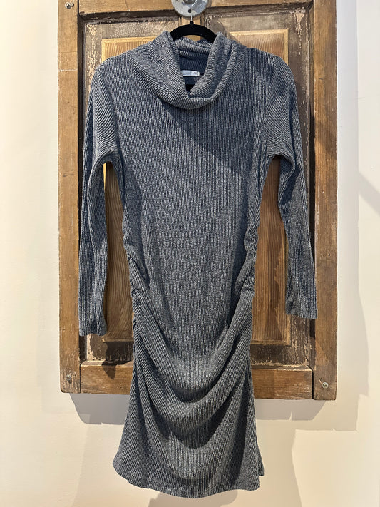 Dark Gray Ribbed Maternity Dress