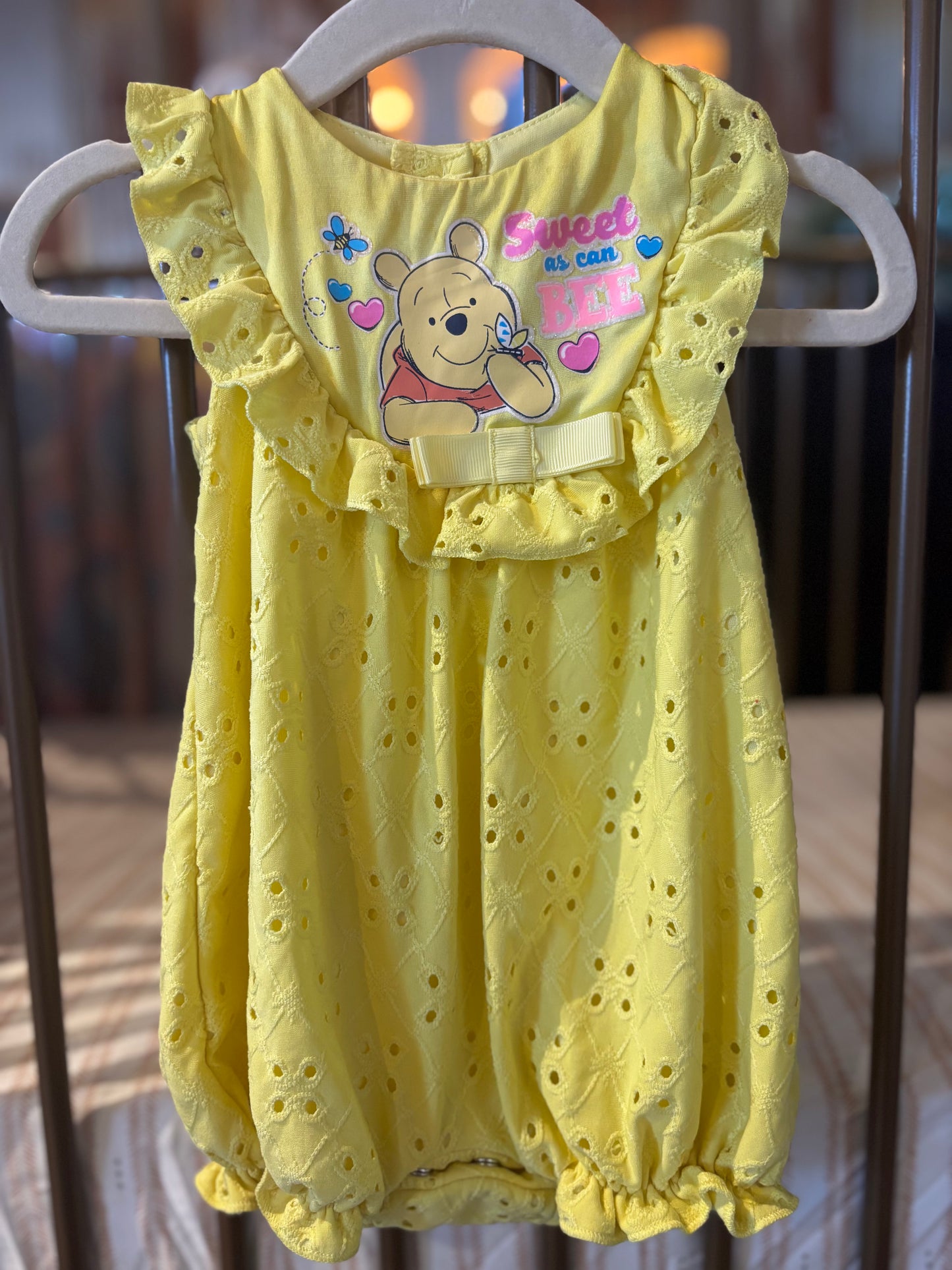 Disney Baby Yellow "Sweet As Can Bee" Bubble Romper