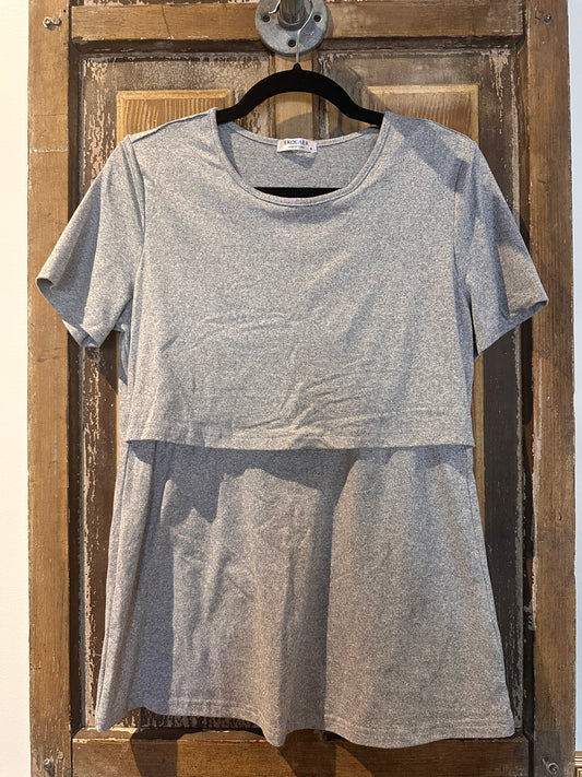 EKOUAER Light Gray Nursing Top