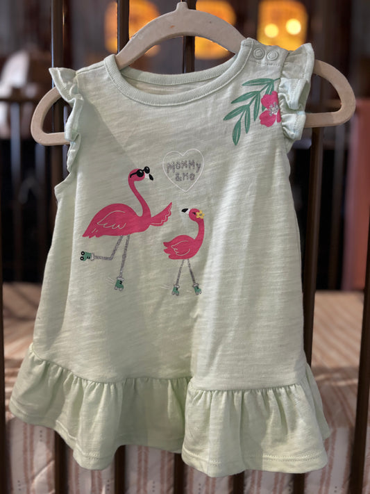 Garanimals "Mommy & Me" Lime Flamingo Dress