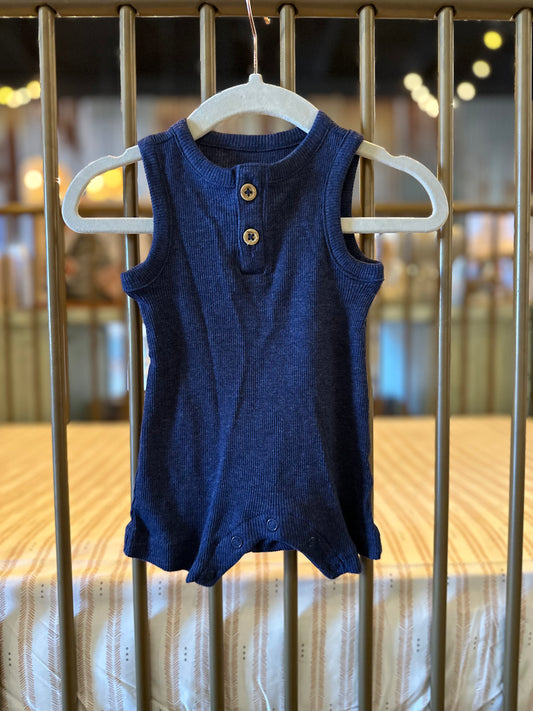 Garanimals Navy Blue Ribbed Romper
