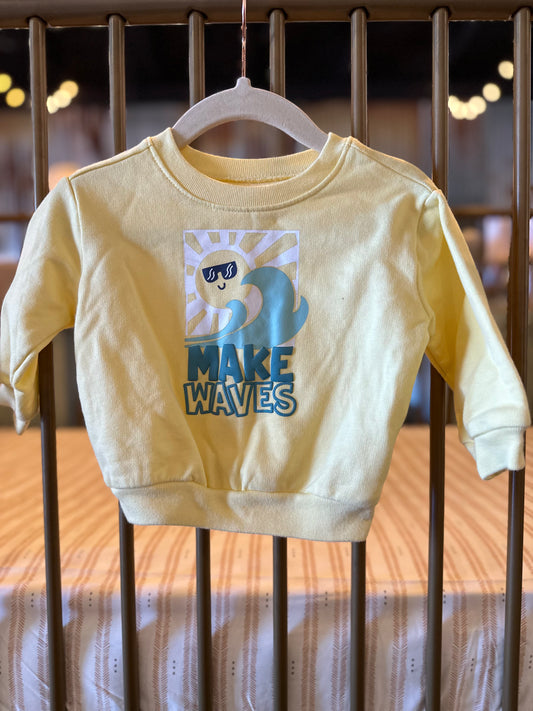 Garanimals Pastel Yellow "Make Waves" Sweatshirt