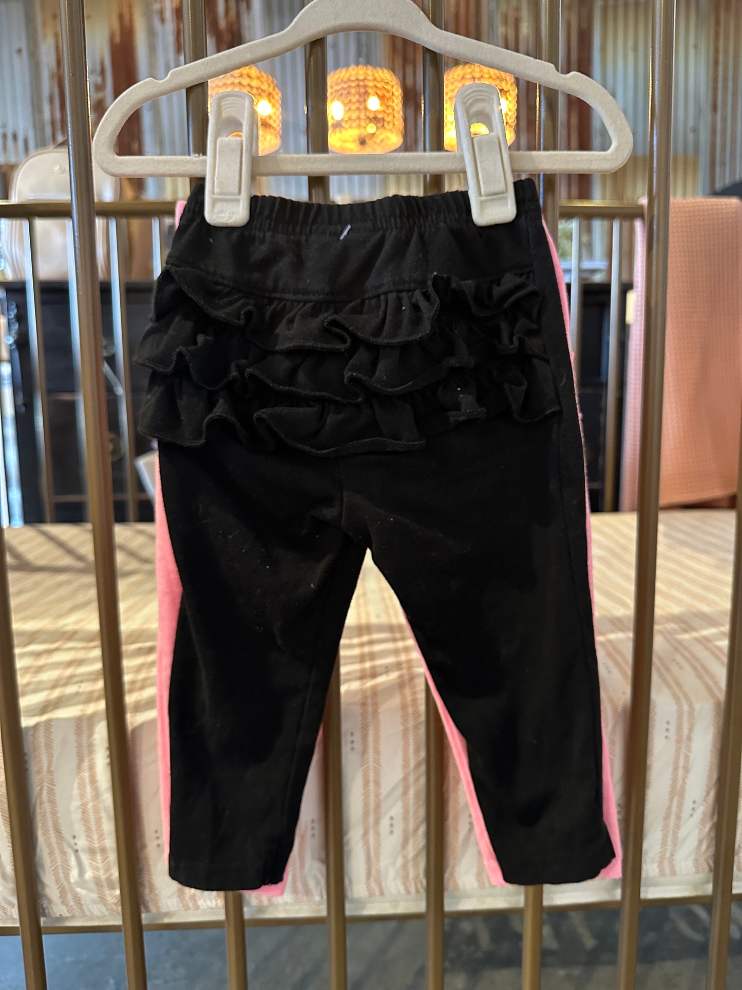 Garanimals Pink And Black Ruffle Detail Pant Set