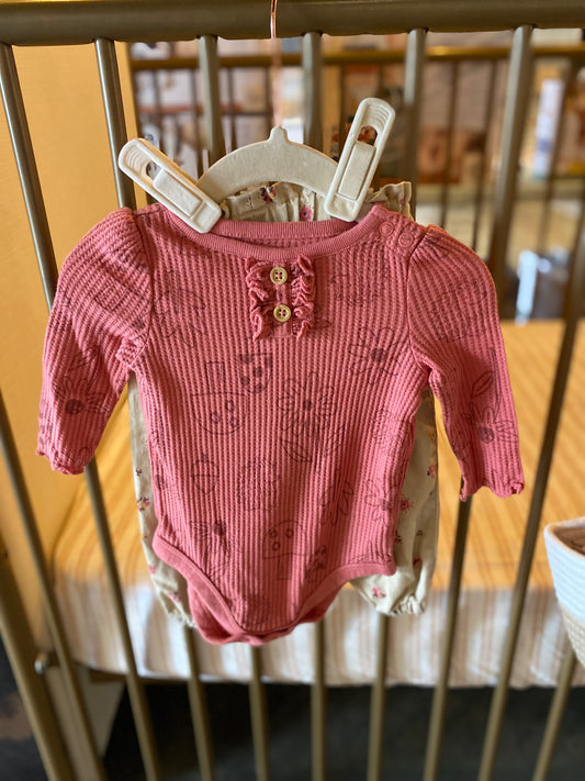 Garanimals Pink & Light Brown Floral 2-piece Outfit