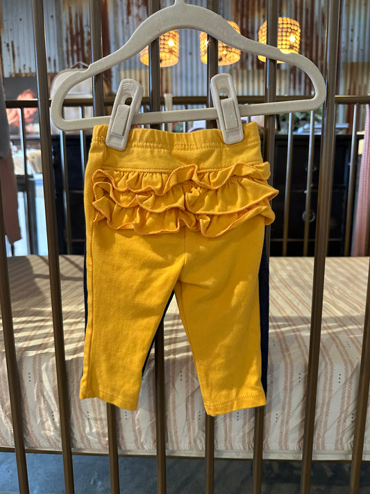 Garanimals Yellow And Denim Ruffle Detail Pant Set